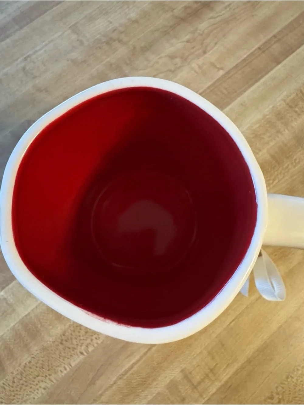 Rae Dunn Valentine's Day ‘MON CHERRY’ Double-Sided Mug w/Red Interior NWT